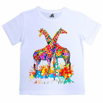 Футболка "Жирафы в краске."