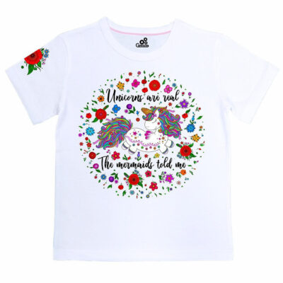 Футболка "Единорог летящий. В цветах"