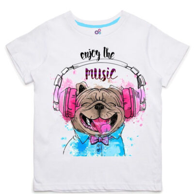Футболка "Мопс в наушниках"