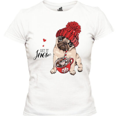 Футболка "Семейные. Мопс в шапке. Family Look"