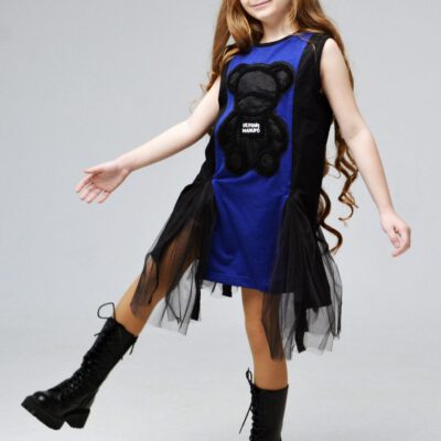 Платье нарядное трикотажное со вставками из фатина