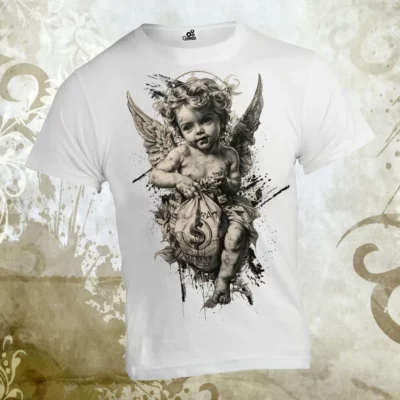 Футболка с принтом ангел с мешком
