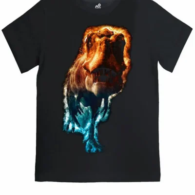 Футболка Динозавр в огне